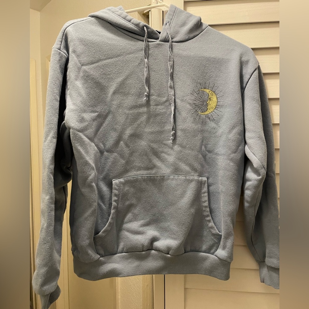 XS Light Blue Moon Tarot card hoodie